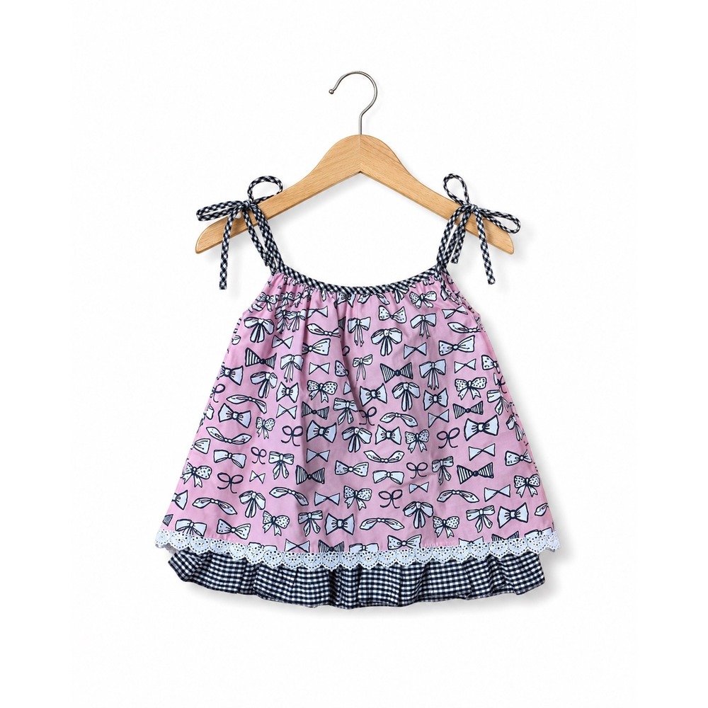 Binx Kids‎ Girls Dress Size 24 Months Pink Black White Bow Print Shift NEW